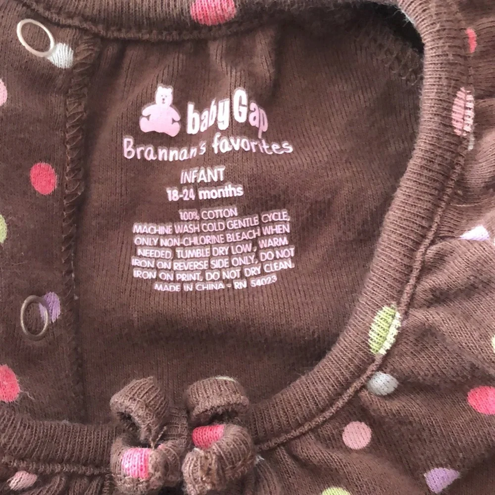 2007 babyGap Polka Dot Babydoll Top Brown Size 18-24 months Infant